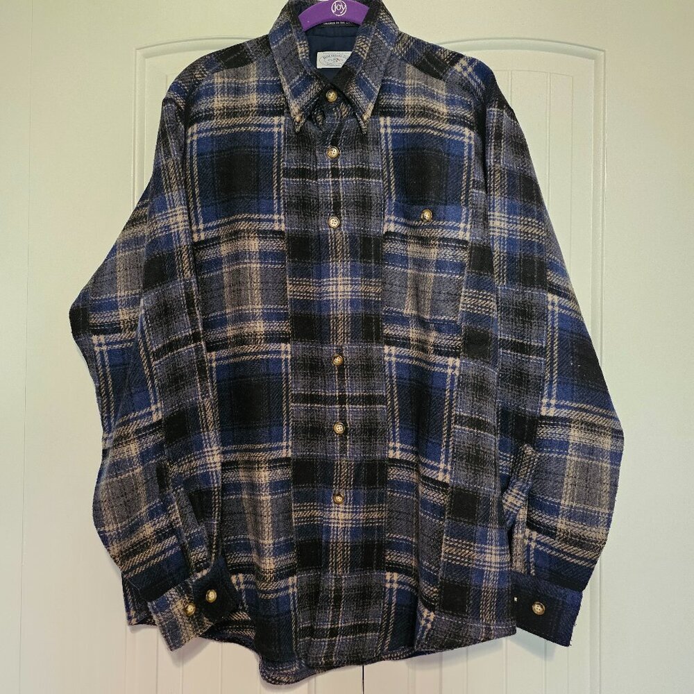 Men's Rush Wilson Ltd Wool/Alpaca Blend Plaid Shirt Jacket Size M Made in USA - Picture 1 of 9